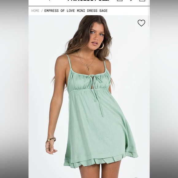 Princess Polly | Dresses | Princess Polly Empress Of Love Mini Dress In  Sage | Poshmark